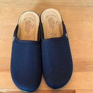 Fly Flor Navy Anatomic Anti-Shock Slip-On clog mule Vera Pelle Genuine Leather.